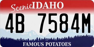 ID license plate 4B7584M
