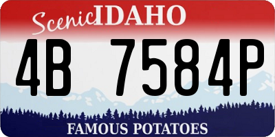 ID license plate 4B7584P