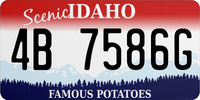 ID license plate 4B7586G