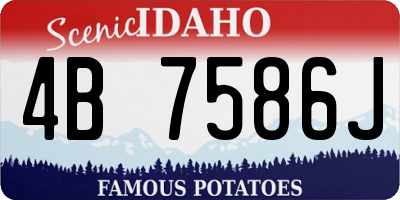 ID license plate 4B7586J