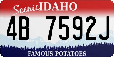 ID license plate 4B7592J