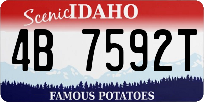 ID license plate 4B7592T