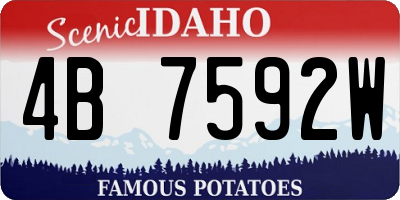 ID license plate 4B7592W