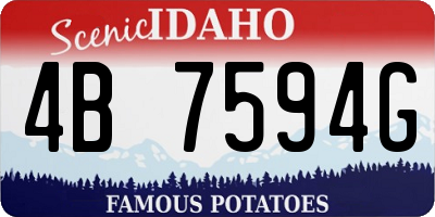 ID license plate 4B7594G