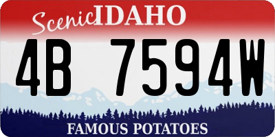 ID license plate 4B7594W