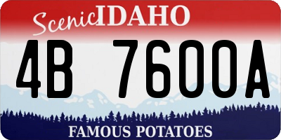 ID license plate 4B7600A