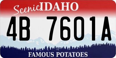 ID license plate 4B7601A