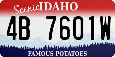ID license plate 4B7601W