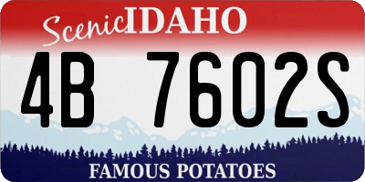 ID license plate 4B7602S