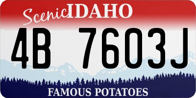 ID license plate 4B7603J