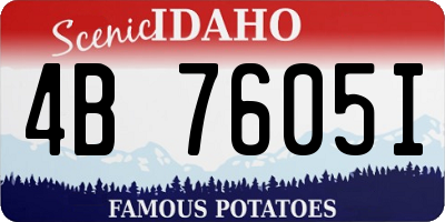 ID license plate 4B7605I