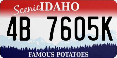 ID license plate 4B7605K