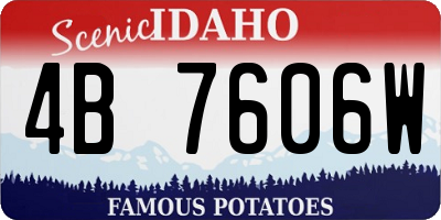 ID license plate 4B7606W