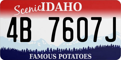ID license plate 4B7607J