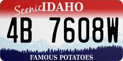 ID license plate 4B7608W