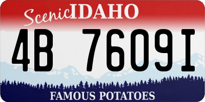 ID license plate 4B7609I