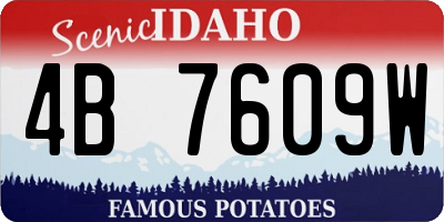 ID license plate 4B7609W