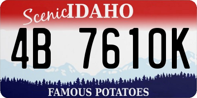 ID license plate 4B7610K