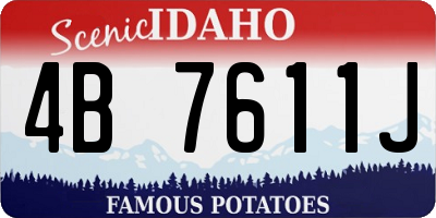 ID license plate 4B7611J