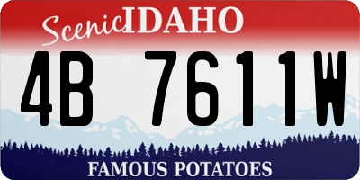 ID license plate 4B7611W