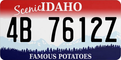 ID license plate 4B7612Z