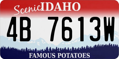 ID license plate 4B7613W