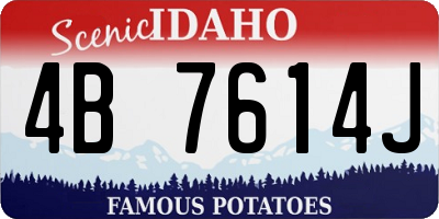 ID license plate 4B7614J