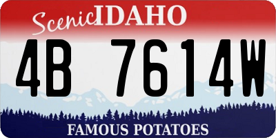 ID license plate 4B7614W