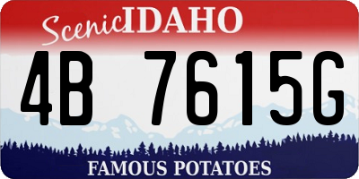 ID license plate 4B7615G