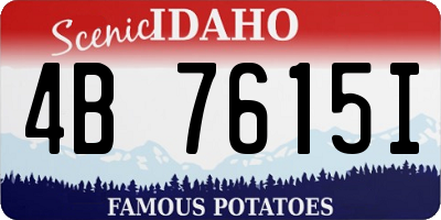 ID license plate 4B7615I