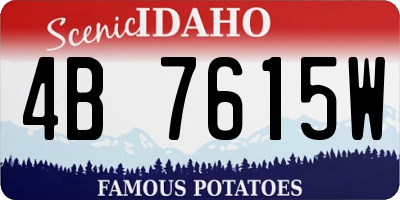 ID license plate 4B7615W