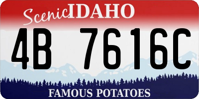 ID license plate 4B7616C