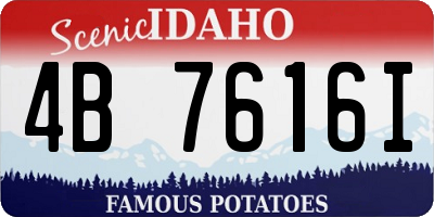 ID license plate 4B7616I