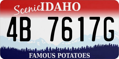 ID license plate 4B7617G