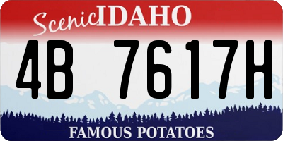 ID license plate 4B7617H