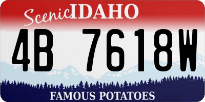 ID license plate 4B7618W
