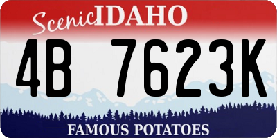 ID license plate 4B7623K