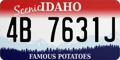 ID license plate 4B7631J