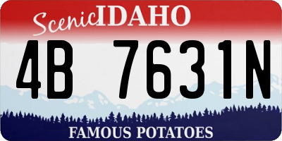 ID license plate 4B7631N
