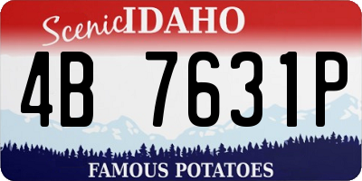 ID license plate 4B7631P