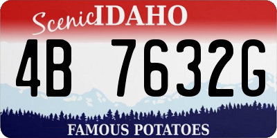 ID license plate 4B7632G