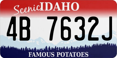 ID license plate 4B7632J