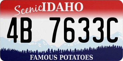 ID license plate 4B7633C