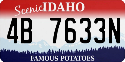 ID license plate 4B7633N