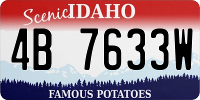 ID license plate 4B7633W