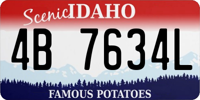 ID license plate 4B7634L