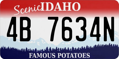 ID license plate 4B7634N