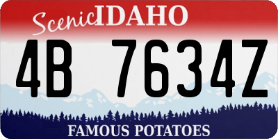 ID license plate 4B7634Z
