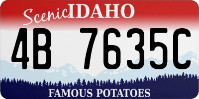 ID license plate 4B7635C