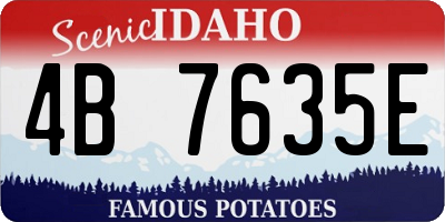 ID license plate 4B7635E